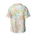 thumbnail image 6 of PAYOHTO Floral Colour Pattern Mens Hawaiian Casual Short-sleeved Shirt Tropical Summer Beach Button Down Shirts, 6 of 7