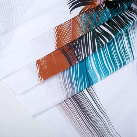 Kscd Bird Feather Shower Curtain Teal Brown Turquoise Bathroom Modern Colorful Animal With Hooks Hummingbird Blue 72x72 Canada Kscd Bird Feather Shower Curtain Teal, Turquoise Feather Shower Curtains