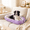 purple, variant on Dog Bed and Cat Bed - 100% Cotton with Foam Pet Bed for Small and Large Dogs-Blue