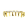 thumbnail image 5 of Unique Bargains 1 Pc Fake Grills Hip Hop Rhinestones Teeth Grillz Gold Tone, 5 of 6