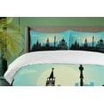 thumbnail image 4 of Ambesonne Russian Duvet Cover Set, Moscow City Line Skyline, Calking, Charcoal Grey Seafoam, 4 of 6
