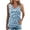 Blue, variant on Women's Layering Camisole Tops, Breathable Built in Bra Tank Tops, Ladies' Leopard Print Ruffled Neck Crew Neck Casual Summer Daily Wear Tank Tops