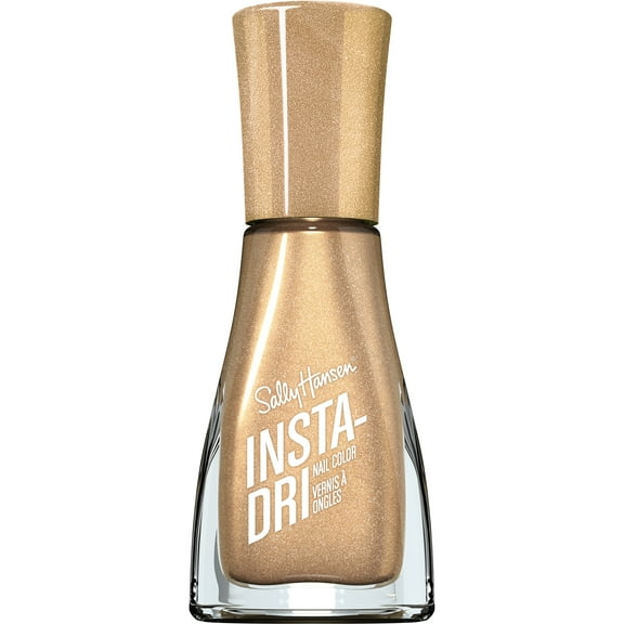 Sally Hansen Insta-Dri Nail Color, Go For Gold, 3-in-1 Formula, Color Nail Polish, 0.31 Oz, Quick Dry Nail Polish, Nail Polish, Top Coat Nails, Full Coverage Formula, One Stroke, One Coat