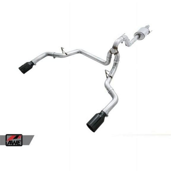 2015  Ford F-150 0FG Dual Exit Performance Exhaust System w/5in Diamond Black Tips AWE Tuning 3015-33120