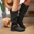 thumbnail image 6 of Eltusu Women Slouch Boots, No Slip Mid Calf Casual Waterproof Low Heel Boots Black Size 6.5, 6 of 8