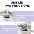 thumbnail image 2 of HONGBAKE 40oz Stainless Steel Tumbler with Handle & Straw Lid, Vacuum Insulated Tumbler, White, 2 of 7