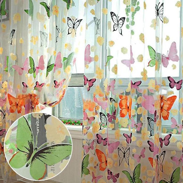Cortina Cortina Mariposa Vivero Sala Ventana Cortina Decoración