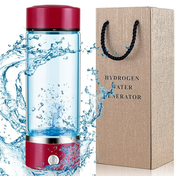 Hydrogen Water Bottle with PEM SPE Technology - 2024 for Men Women - A Portable Rechargeable Hydrogen Water Generator with Gift Box, Hydrogen Water Ionizer Machine for Home Office Travel (Silver)