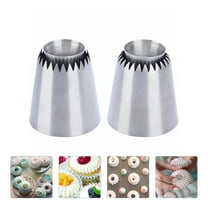 OUNONA 2pcs Cake Tips Set Cream Decoration Icing Piping Pastry Nozzles Cupcake Bakeware