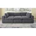 thumbnail image 4 of Partner Furniture Corduroy Fabric Modular Sectional with Ottoman in Dark Gray, 4 of 10