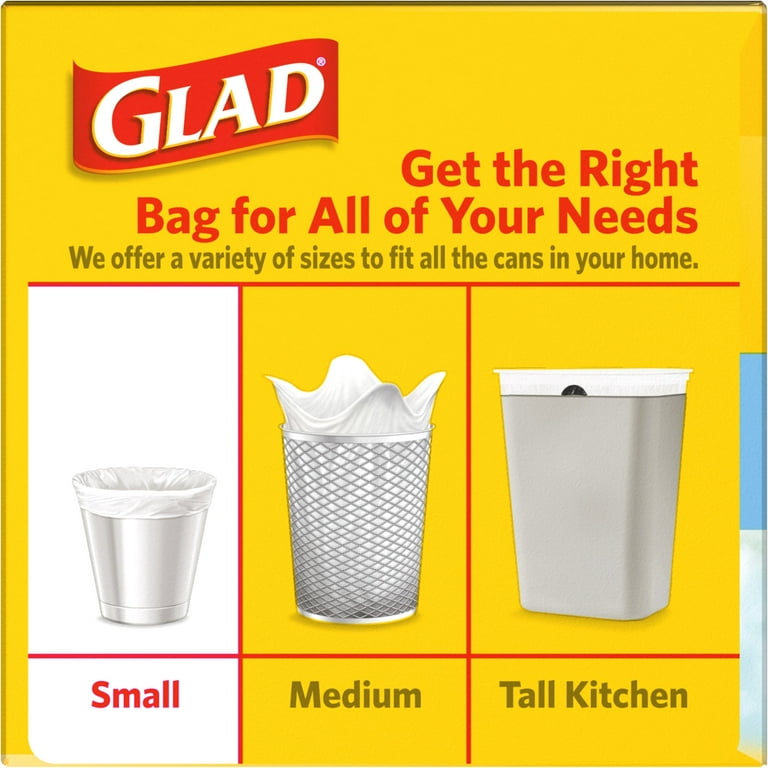 Glad OdorShield Small Drawstring Trash Bags, 4 Gallon Trash Bag, Febreze  Cherry