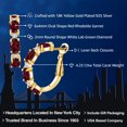 thumbnail image 2 of Gem Stone King 4.23 Ct Red Rhodolite Garnet G-H Lab Grown Diamond 18K Yellow Gold Plated Silver Hoop Earrings, 2 of 5