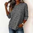 thumbnail image 5 of Leopard Print Top For Women With 3/4 Sleeves And Crew Neck Design In A Relaxed Casual Fit For Weekend Wear And Layering Style, 5 of 6
