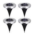 thumbnail image 1 of Paquete de 4 luces solares de disco para exteriores, iluminación de paisaje de suelo impermeable para pasarela de jardín, 1 of 5