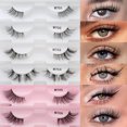 thumbnail image 2 of 7 Pairs False Eyelashes, Half-Length Cross Design, Eye-End Lengthening, Natural & Dense Nude Makeup Cat Eye Lashes for Festivals, concerts or parties, 2 of 5