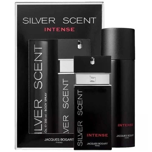 SILVER SCENT INTENSE AROMA DE PLATA INTENSO de Jacques Bogart, EDT SPRAY 3.3 OZ Y BODY SPRAY 6.8 OZ