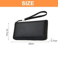 thumbnail image 2 of 1 bolso de mano de cuero suave, cartera larga con cremallera, bolso de negocios con cremallera para teléfono, bolso con clip para tarjetas para mujer, 2 of 5