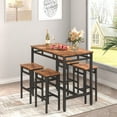thumbnail image 2 of Counter Height Table Set of 5, Breakfast Bar Table and Stool Set, Minimalist Dining Table with Backless Stools, Wood Top Pub Table & Chair Set for Kitchen Apartment Bistro - Space Saving, 2 of 8