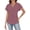 08-Burgundy, variant on LWP Women's V Neck Short Sleeve Tops, Casual Loose Fit Ribbed Knit Blouses for 2026 Spring Summer Daily Wear