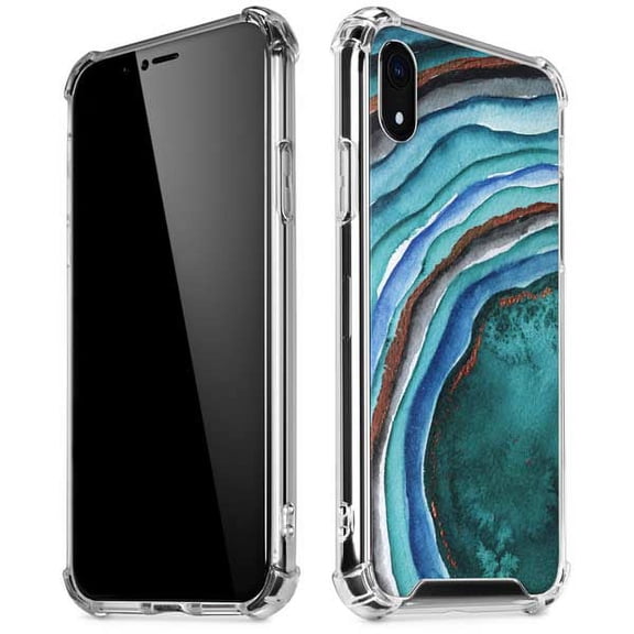 Skinit Geode Turquoise Watercolor Geode iPhone XR Clear Case