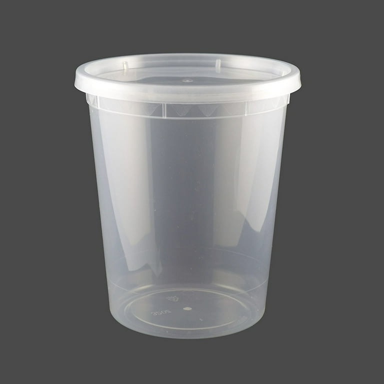 32 oz. Round Microwaveable Deli Container Combo Pack (Clear) 240