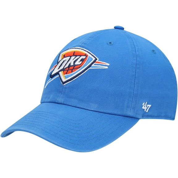 Men's '47  Blue Oklahoma City Thunder Core Logo Clean Up Adjustable Hat