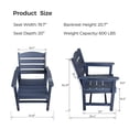 thumbnail image 4 of Innocvaze Polywood Patio Chairs, HIPS Outdoor Dining Chairs, Weather Resistant (Navy Blue, 2 Piece), 4 of 6