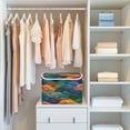 thumbnail image 4 of Yayeee Collapsible Cube Storage Bin with Lid Fabric Closet Decorative Basket with Handles, Colorful Waves Pattern, 4 of 7