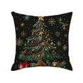 thumbnail image 2 of Gumesh Natural Linen Christmas Pillow Cover with Embroidery-Style Print, Nordic Holiday Sofa Decor with Hidden Zipper, Machine Washable Cushion Case for Living Room, 2 of 6
