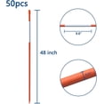thumbnail image 3 of SHZAITOR 48" Inch Snow Stakes Driveway Markers Poles Snow Plow Stakes Fiberglass 5/16 Inch Diameter Orange with 9.8" Reflective Tape Fit for Driveway Mark Snow Plow Parking Lots 50pcs, 3 of 6