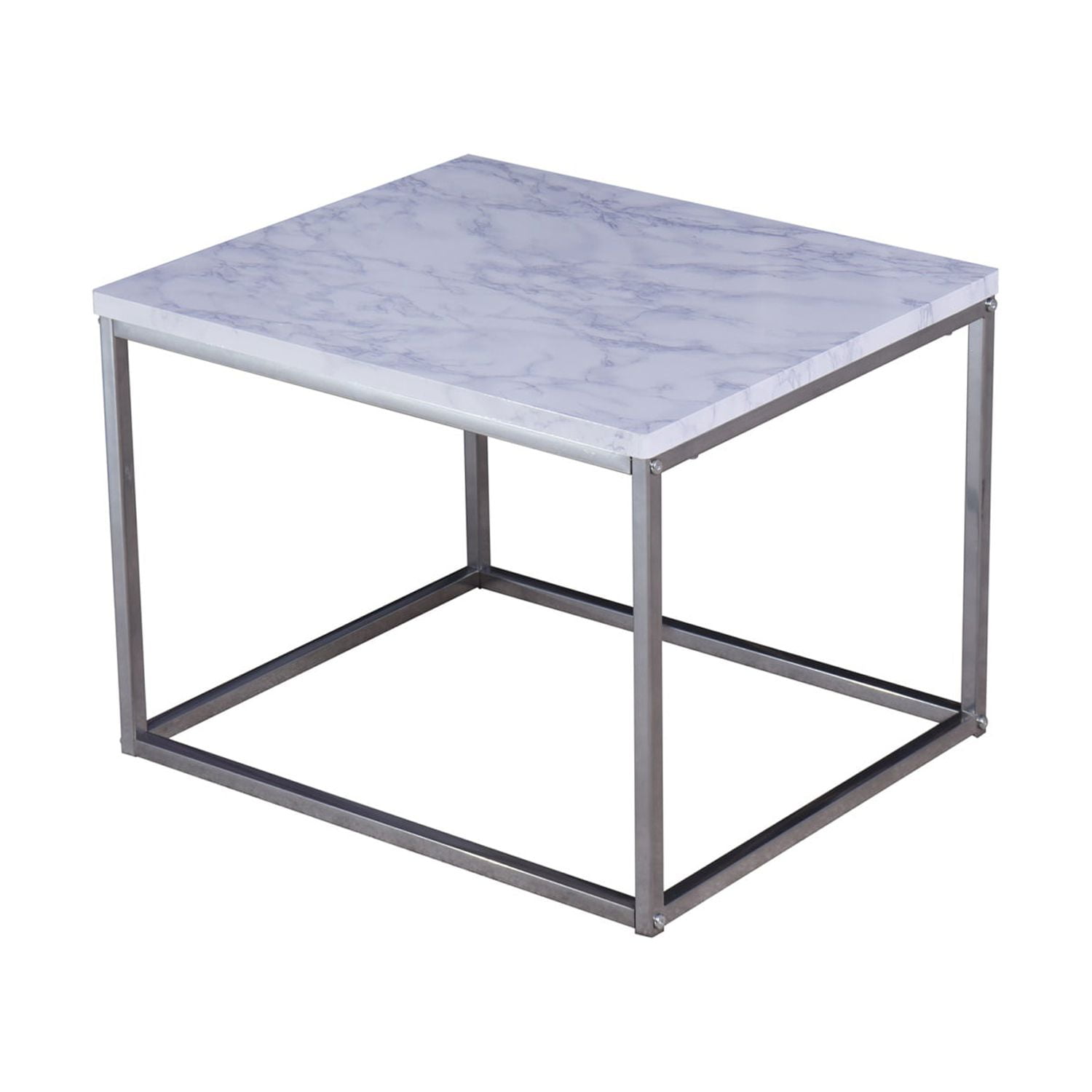 Modern Wooden End Table, Sofa Side Table with Artificial Marble Table Top and Metal Frame Modern Wooden End Table, Sofa Side Table with Artificial Marble Table Top and Metal Frame