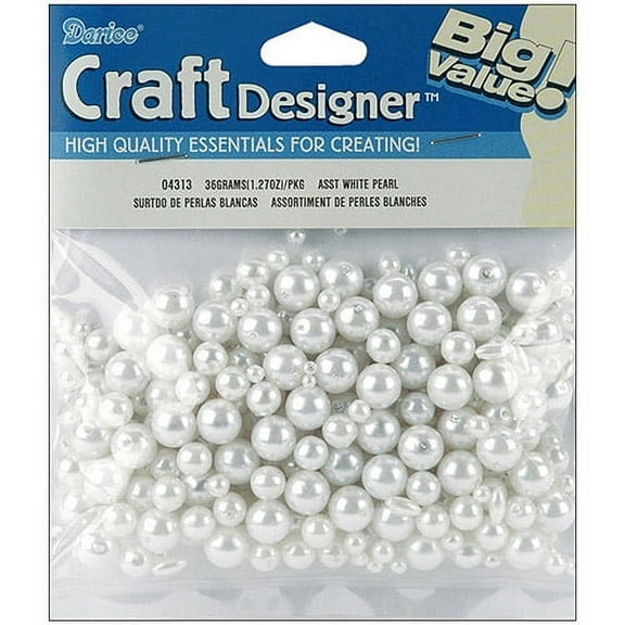 Pearls Assorted, 36 Grams, White