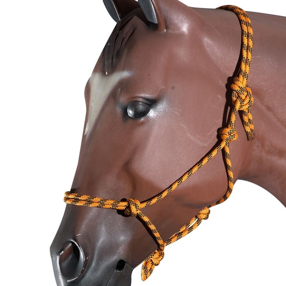 Orange Black Horse Halter Braided Poly Rope Western Tack By Hilason