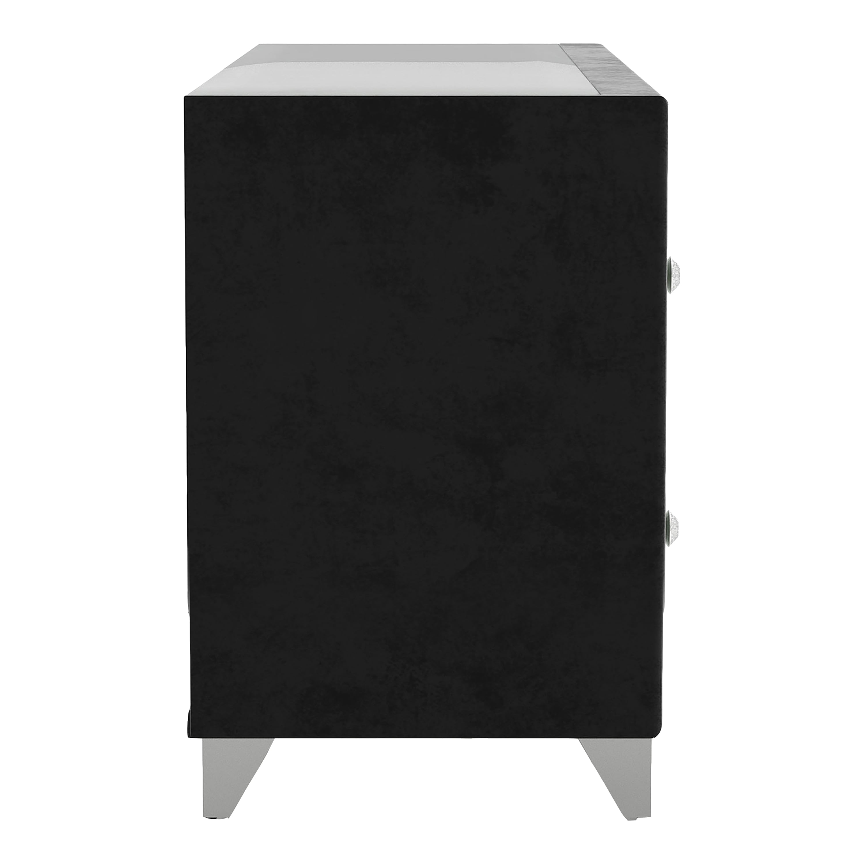 Furniture of America Noir 2-Drawer Fabric Upholstered Black Nightstand