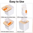 thumbnail image 4 of Cubierta de caja de tejidos Uxcell con tapa de bambú, soporte cuadrado para caja de tejidos, contenedor de tejidos faciales, 4 of 6