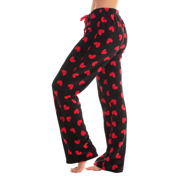 Just Love Women's Plush Pajama Pants 6339-10668-RB-1X (Heart - Red Black,  3X)