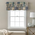 thumbnail image 3 of Summer Nautical Valance Curtain for Windows Blue Starfish Shells Anchor Boat Patchwork Linen Rod Pocket Curtain Valances Short Window Treatments for Kitchen Bathroom Laundry Basement 42 x 18 Inch, 3 of 9
