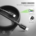 thumbnail image 3 of Esoulk 4ft USB-C to USB-C 30W 3A Fast Charge/Data Sync Nylon Braided Cable for Google Pixel 8a - Black, 3 of 9
