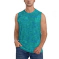 thumbnail image 3 of Uemuo Blue Green Glitter Pattern Men's Sleeveless T-Shirt,Muscle Athletic Tank Top, Moisture-wicking Quick-dry Breathable Classic Tee Top for Gym Run Outdoor Sports-Medium, 3 of 8