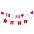 thumbnail image 2 of HOMYL Valentines Day Banner Hanging Heart Burlap Bunting for Party Engagement Home XO, 2 of 8