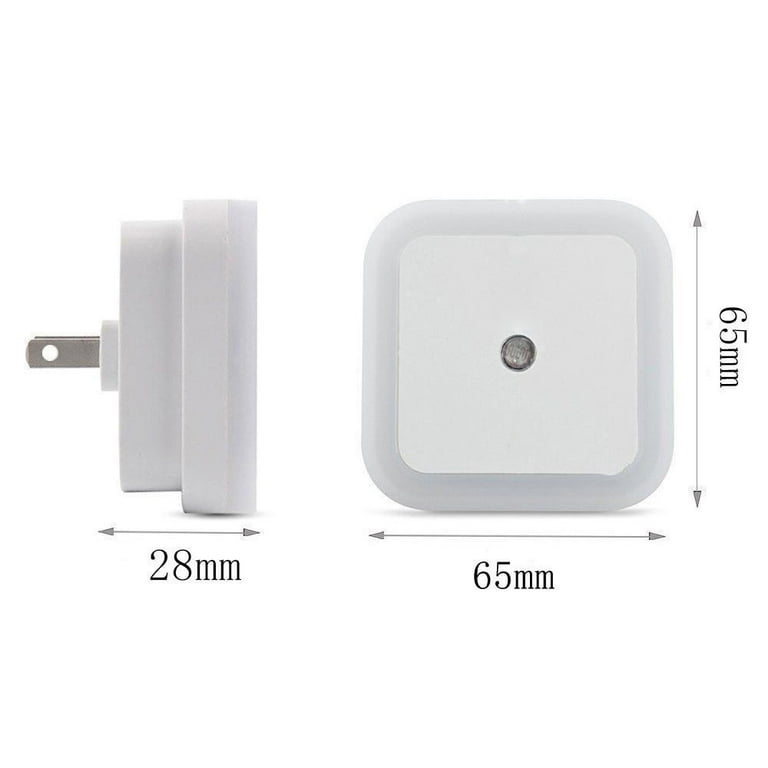 Set of 8 LED Night Light with Auto Dusk to Dawn Sensor Plug In Wall Square Light