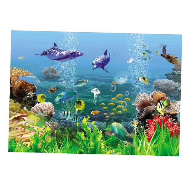 Tachiuwa PVC Aquarium Adhesive Background Sticker Fish Tank Decor Fish S