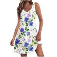 thumbnail image 2 of Ovzne Robes pour Femmes Robe de Plage Robe Décontractée pour Femmes avec Poches Été Boho Robe de Plage Robe T-Shirts Robe Col en V Ample Robes Débardeur Robe pour Femmes Imprimée Liquidation, 2 of 7