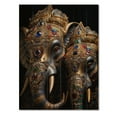 thumbnail image 3 of Designart "Thai Elephants Asian Painting III" Asian Print on Natural Pine Wood, 3 of 5