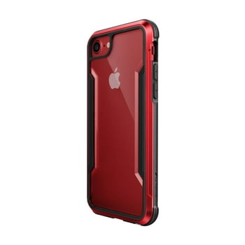 Raptic Shield Case Compatible with new iPhone SE 2022, iPhone SE, iPhone 8, iPhone 7, iPhone 6 Case, Shock Absorbing Protection, Aluminum Frame, 10ft Drop Tested, Red