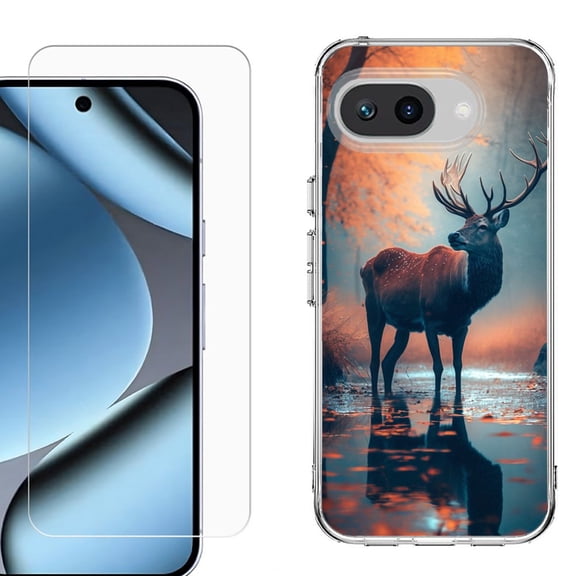 ShockProof Phone Case for Google Pixel 10a, with Screen Protector, by OneToughShield - Deer Autumn