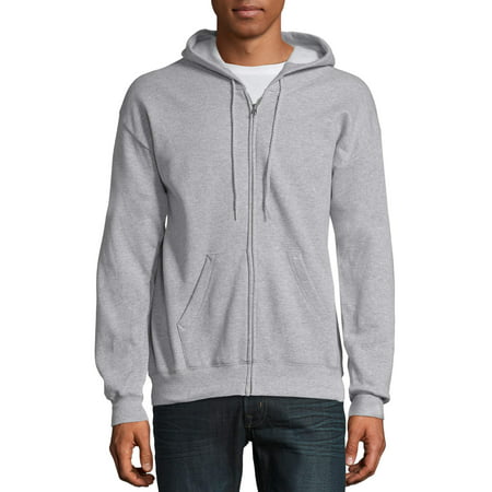 Hanes Men's and Big Men's EcoSmart Fleece Full Zip Hooded Jacket, Up to Size 3XL