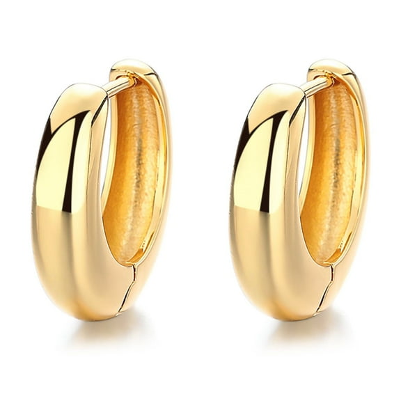 Amy and Annette 14K Gold Plated Petite Hoop Huggie Earring