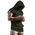 thumbnail image 6 of IYTR Men's Shirts Sleeveless Hooded Tank Top Kangaroo Pocket Athletic Gym Workout Muscle Cut Bodybuilding Casual Solid Color Hoodie Vest (Army Green,L), 6 of 9