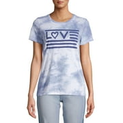 EV1 from Ellen DeGeneres Tie Dye Love Flag Crew Tee Women's